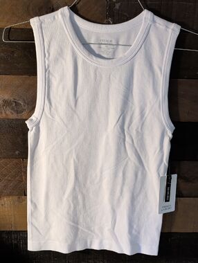 French Laundry White Woman's Ribbed Tank Size S/M